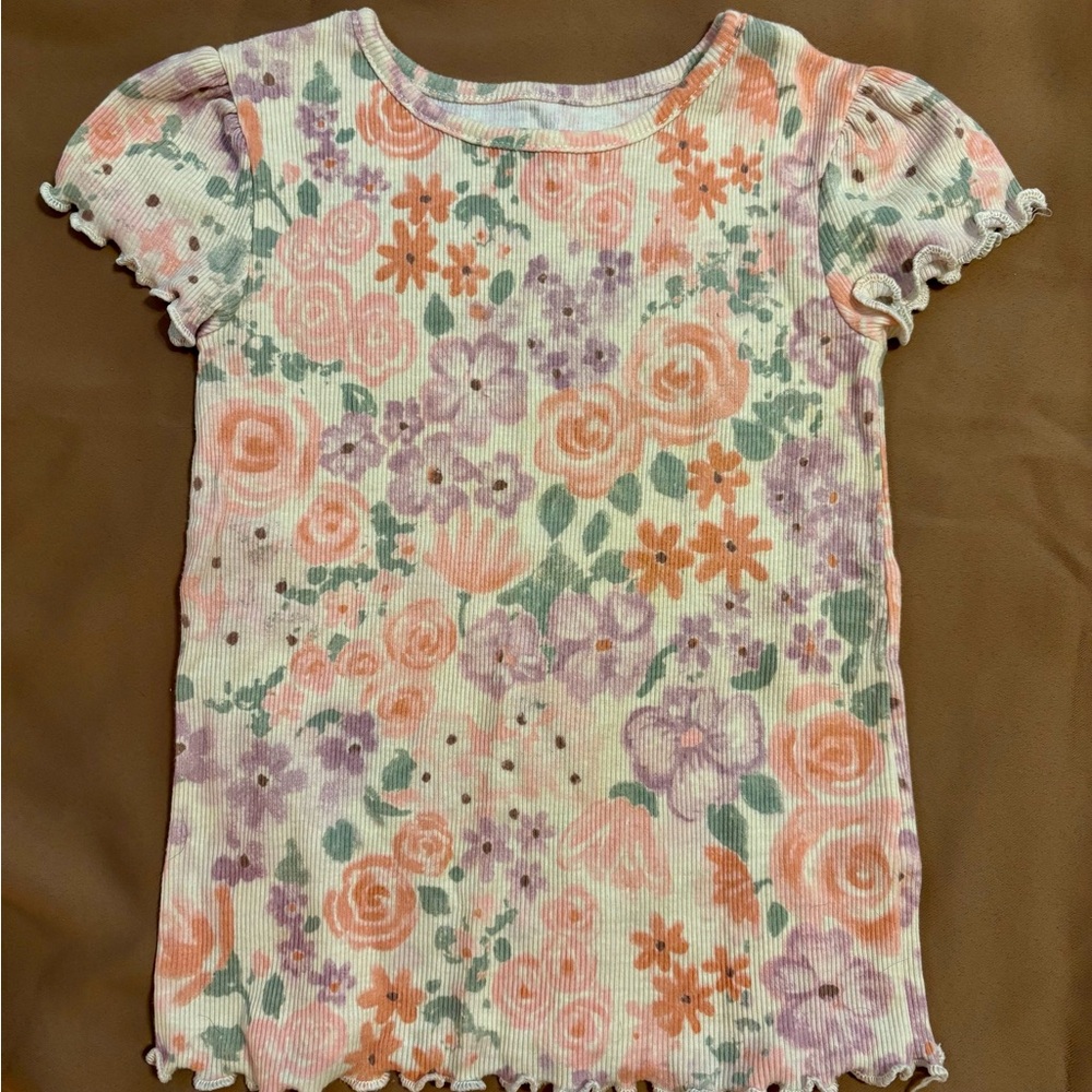 Floral Kids Shirt in Pastel Colors